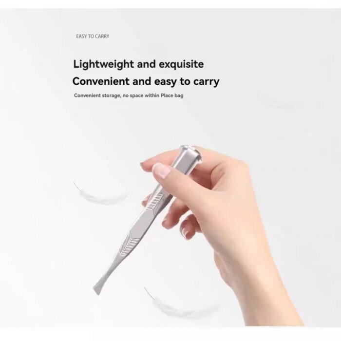 1 st portabel ögonbrynspincett i rostfritt stål med smart LED-ljus - Bild 4