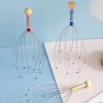1 st huvudmassageverktyg i form av bläckfisk – hårbottenmassager i rostfritt stål