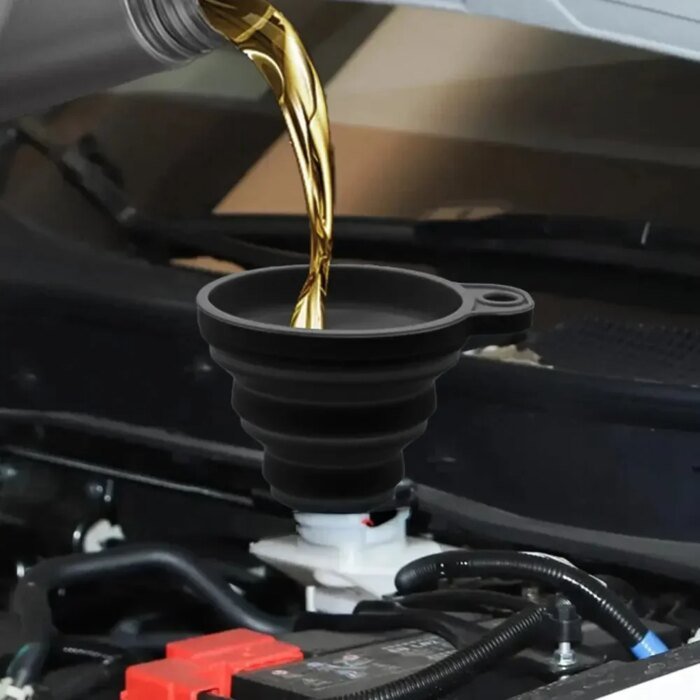 Universell motorkon i silikon, vikbar och portabel tratt för bil - Bild 3