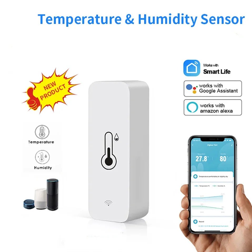 Tuya WiFi/Zigbee Temperatur- och Luftfuktighetssensor