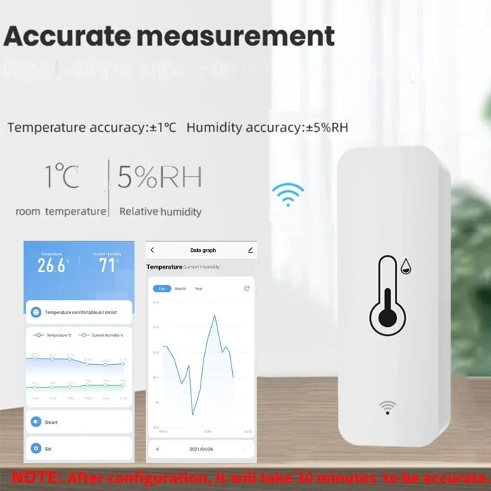 Tuya WiFi/Zigbee Temperatur- och Luftfuktighetssensor - Bild 4