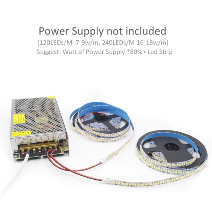 12V LED-list SMD 2835 – 1M/2M/3M/4M/5M LED-remsa, 120 eller 240 LED per meter - Bild 5