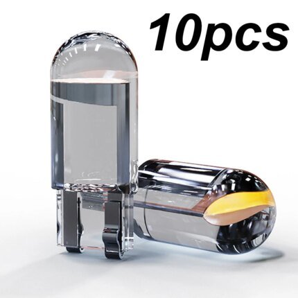 “10X New W5W LED T10 Car Lights COB Glass