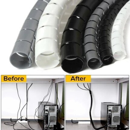 “2M/1M Flexible Spiral Cable Wire Protector Cable Organizer