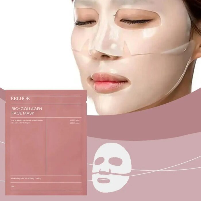 1/5/10 st bio-kollagen ansiktsmask – porförminskande, djupt återfuktande nattmask - Bild 2