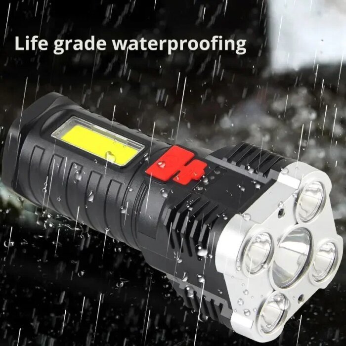 5 LED högprestanda ficklampa – uppladdningsbar campingstrålkastare - Bild 4