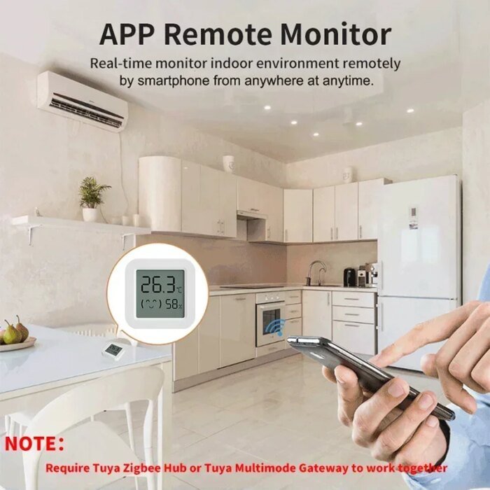 Zigbee temperatur- och fuktsensor för smart hem – LCD-skärm - Bild 6