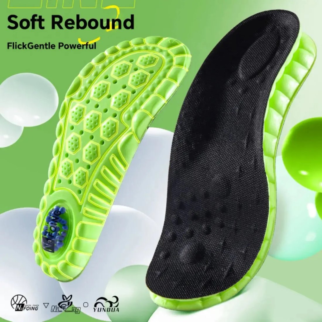 1 par 4D Cloud sport sulor – stötdämpande inläggssulor för skor