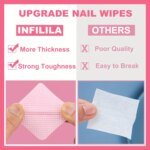20/600 st luddfria nagelservetter – gelrengöring & nagellacksborttagning - Bild 2