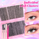 Ögonfransförlängningskit – 720/200 st fluffiga lash clusters med lim & pincett - Bild 2