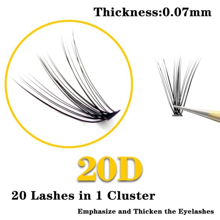 20D/30D/40D/50D 60 knippen lösögonfransar i mink - Bild 2