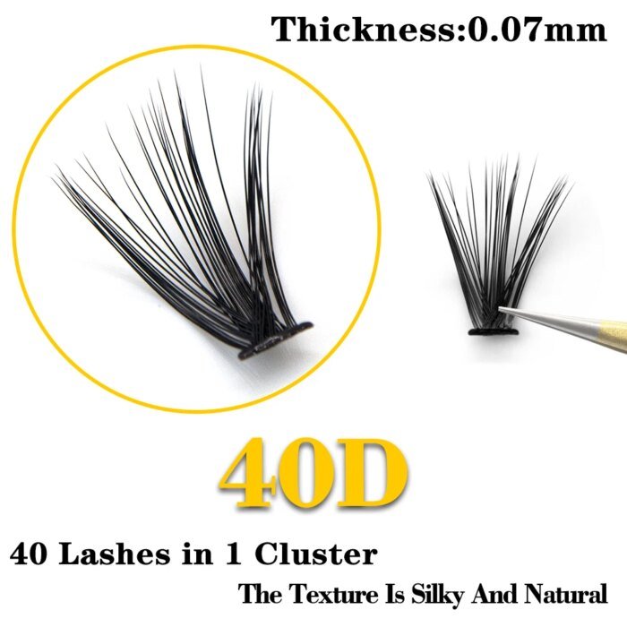 20D/30D/40D/50D 60 knippen lösögonfransar i mink - Bild 4