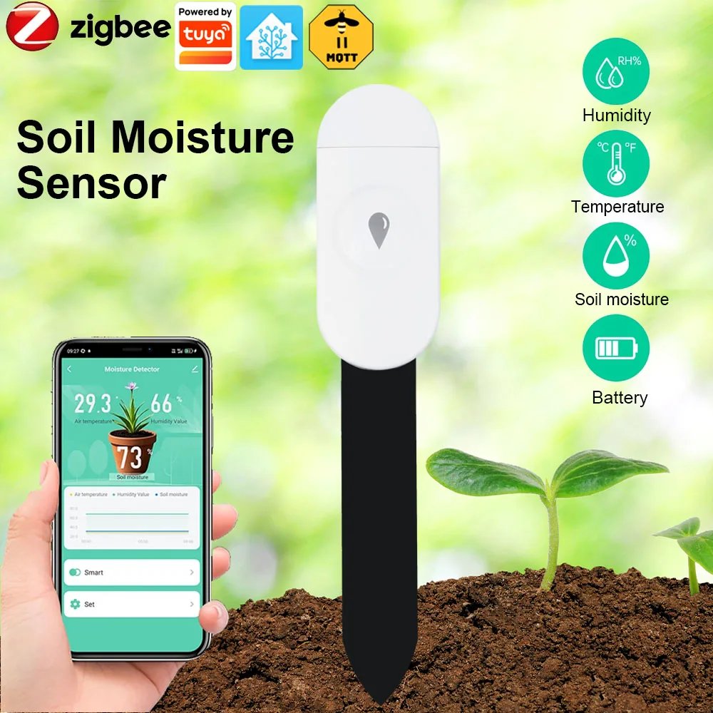 Tuya Zigbee Smart Jordfuktighetsmätare & Temperatursensor Tuya Zigbee Smart Jordfuktighetsmätare & Temperatursensor
