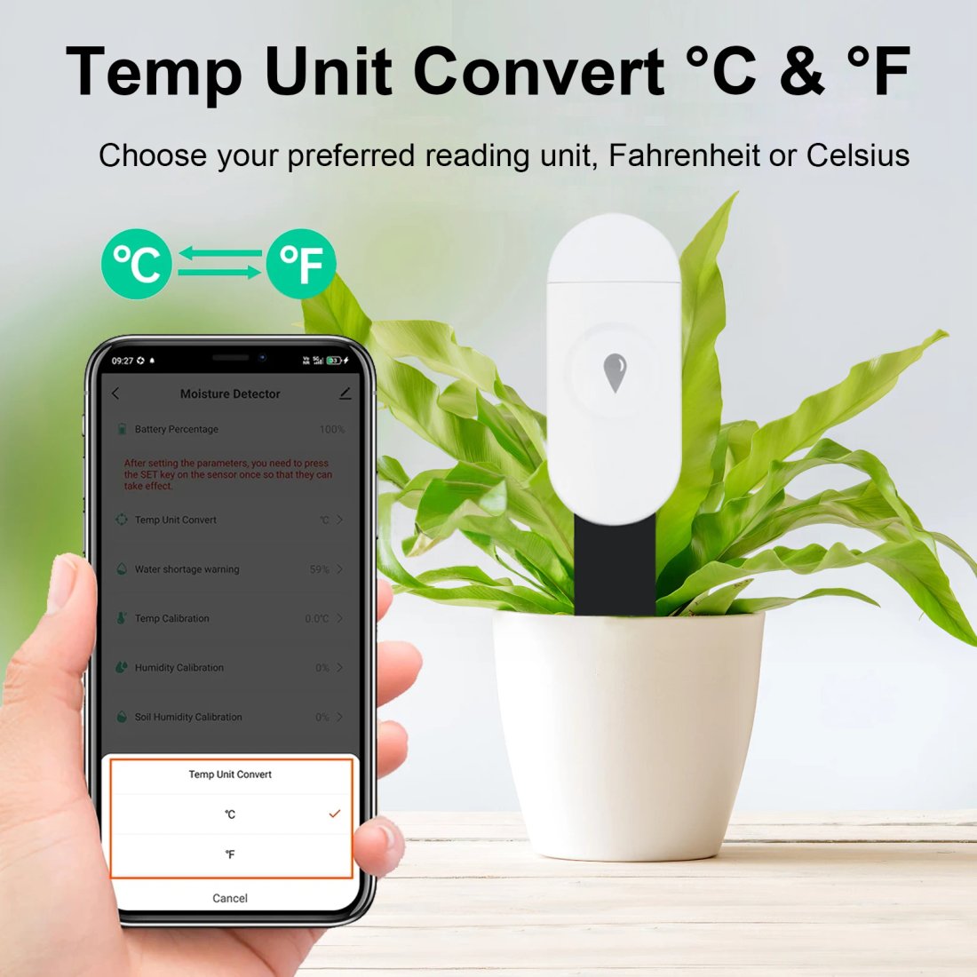 Tuya Zigbee Smart Jordfuktighetsmätare & Temperatursensor Tuya Zigbee Smart Jordfuktighetsmätare & Temperatursensor