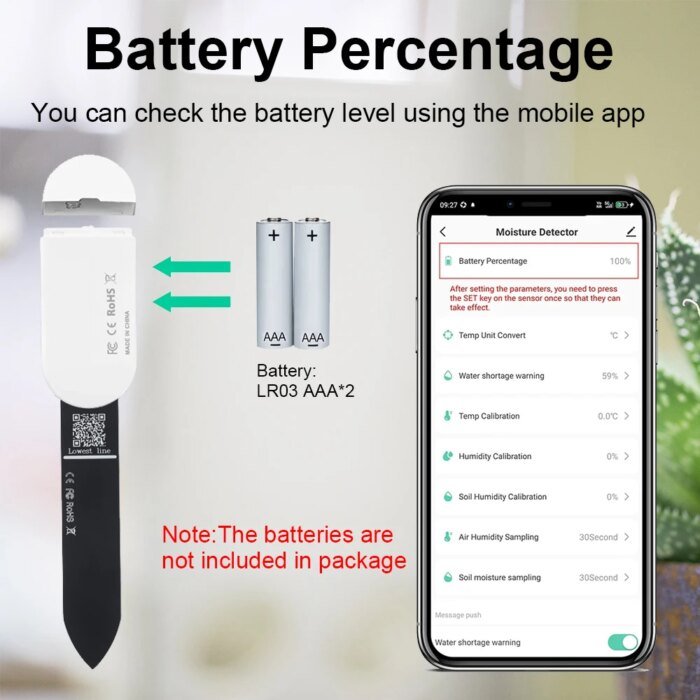 Tuya Zigbee Smart Jordfuktighetsmätare & Temperatursensor - Bild 6