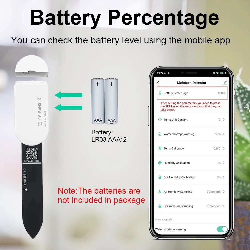 Tuya Zigbee Smart Jordfuktighetsmätare & Temperatursensor Tuya Zigbee Smart Jordfuktighetsmätare & Temperatursensor