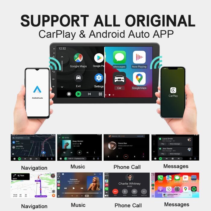 XUDA 2-i-1 Trådlös CarPlay-adapter & Android Auto AI Box – - Bild 5