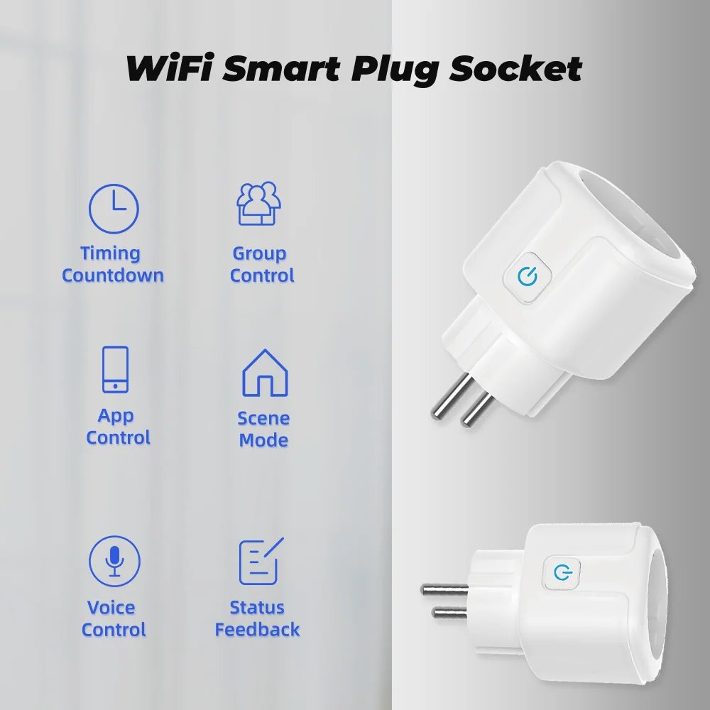 Smart Plug WiFi 20A (EU-kontakt) – Smart eluttag med energimätning,