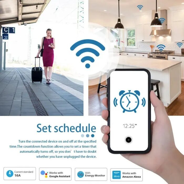 Smart Plug WiFi 20A (EU-kontakt) – Smart eluttag med energimätning, - Bild 4