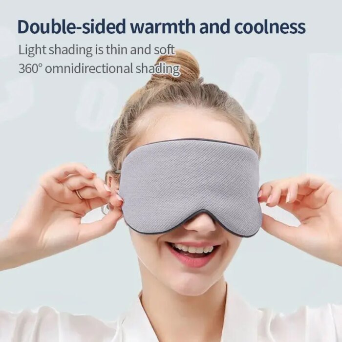Lyxig Sovmask i Koreansk Stil – Vändbar ögonmask med svalkande is-silke och värmande sida - Bild 2