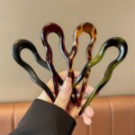 U-Shaped Hair Fork Fashion Tortoiseshell Acetate Acrylic Hairpin Geometric Headwear Hair Sticks Women Girls Hair Accessories - Bild 4