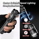 Uppladdningsbar LED-ficklampa med zoomfunktion – Kraftfull handlampa med LCD-display - Bild 3