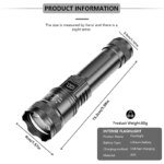 Uppladdningsbar LED-ficklampa med zoomfunktion – Kraftfull handlampa med LCD-display - Bild 5