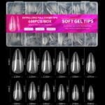 "Short Almond Nail Tips – 100/320/600-pack Soft Gel-tippar för Press-on Nails & Akrylmanikyr (Full Cover)" - Bild 3