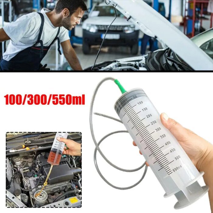 Stor Spruta med Slang (100ml / 300ml / 550ml) – För Oljebyte, Vätskehantering & Hydroponisk Näring" - Bild 2