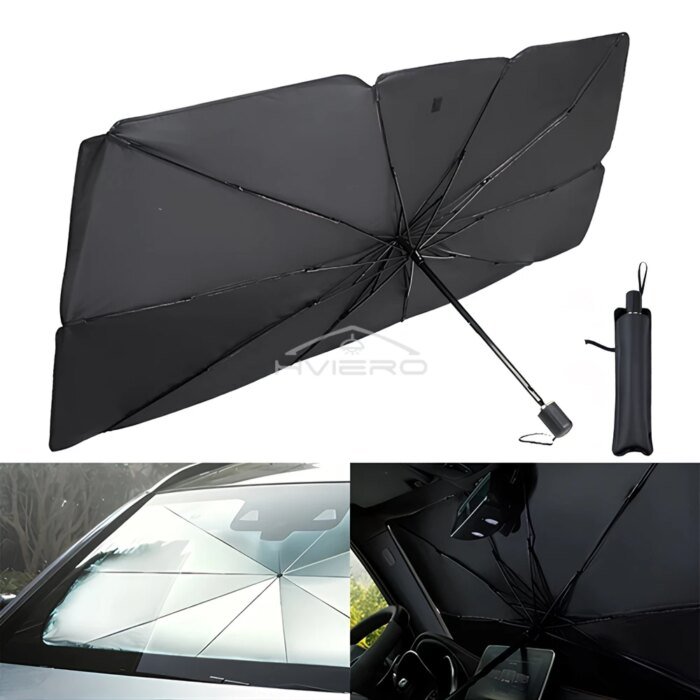 Vikbart Solskydd för Bil – Paraplydesign för Vindruta – Effektivt UV-skydd & Interiörskydd för Bil, SUV & Lastbil - Bild 2