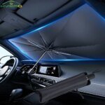Vikbart Solskydd för Bil – Paraplydesign för Vindruta – Effektivt UV-skydd & Interiörskydd för Bil, SUV & Lastbil