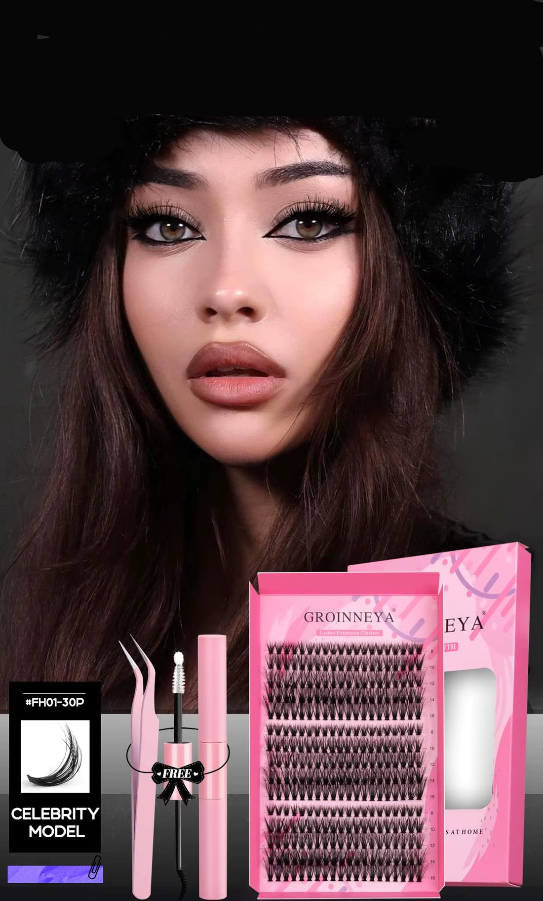 GROINNEYA DIY Lash Extension Kit – Komplett Set för Fransförlängning Hemma