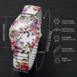 Blomstermönstrad Damklocka med Elastiskt Armband Set - Bild 4