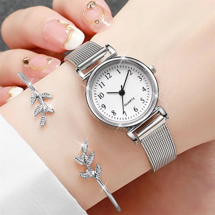 Stilren Damklocka med Matchande Armband Set - Bild 5