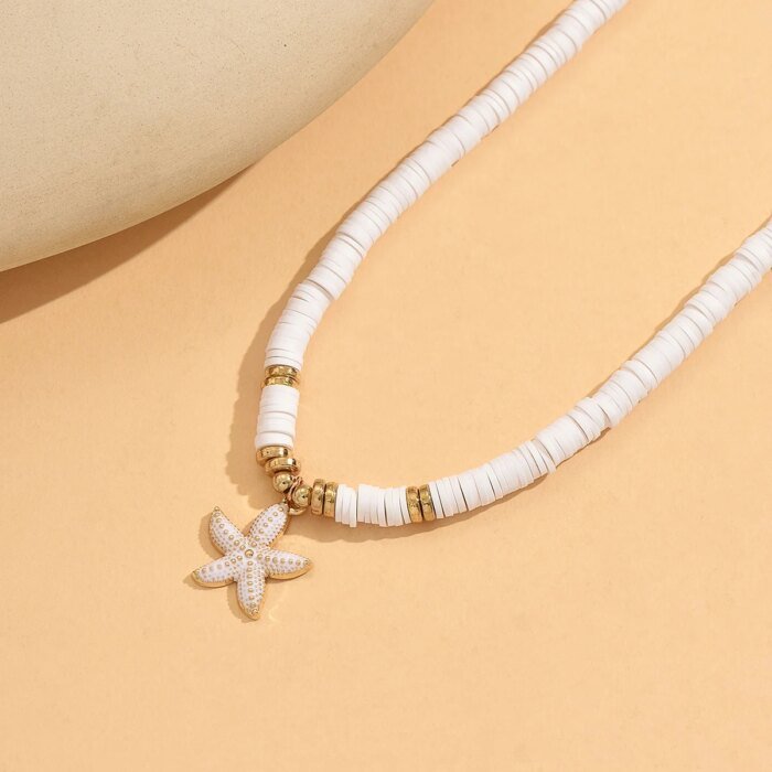 Boho Halsband med Sjöstjärna och Pärlor - Bild 4