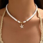 Boho Halsband med Sjöstjärna och Pärlor