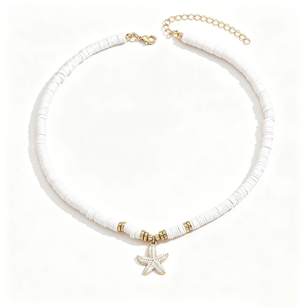 Boho Halsband med Sjöstjärna och Pärlor