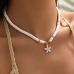 Boho Halsband med Sjöstjärna och Pärlor - Bild 3