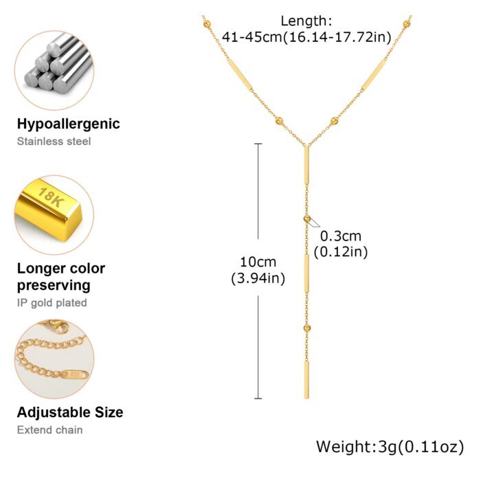 Långt Y-halsband med Pärlor och Stånghänge - Bild 5