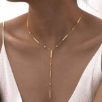 Långt Y-halsband med Pärlor och Stånghänge