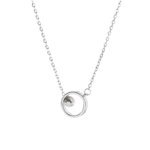 Geometriskt Silverfärgat Halsband med Cirkelhänge och Tofs - Bild 5