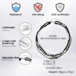 Läderhalsband med Metalltriangel och Svarta Onyxpärlor - Bild 2
