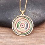 Flerradigt Mynt-halsband med Färgglada Zirkoner - Bild 3