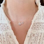 Osynligt Silverhalsband med Äkta Moissanit
