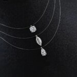Osynligt Silverhalsband med Äkta Moissanit - Bild 3