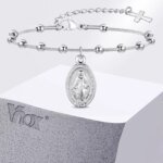 Vnox Rosenkransarmband med Kors i Guld