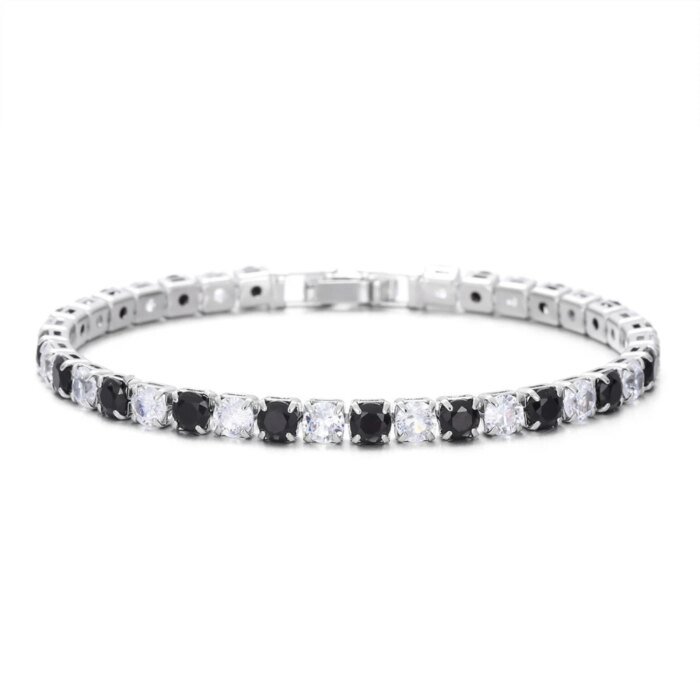 Exklusivt Svartvitt Zirkon Tennisarmband i Silver - Bild 5