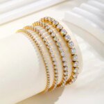 Klassiskt Charmigt Tennisarmband i Rostfritt Stål