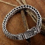 Vintage 925 Silver Dragon Bone Armband - Bild 4