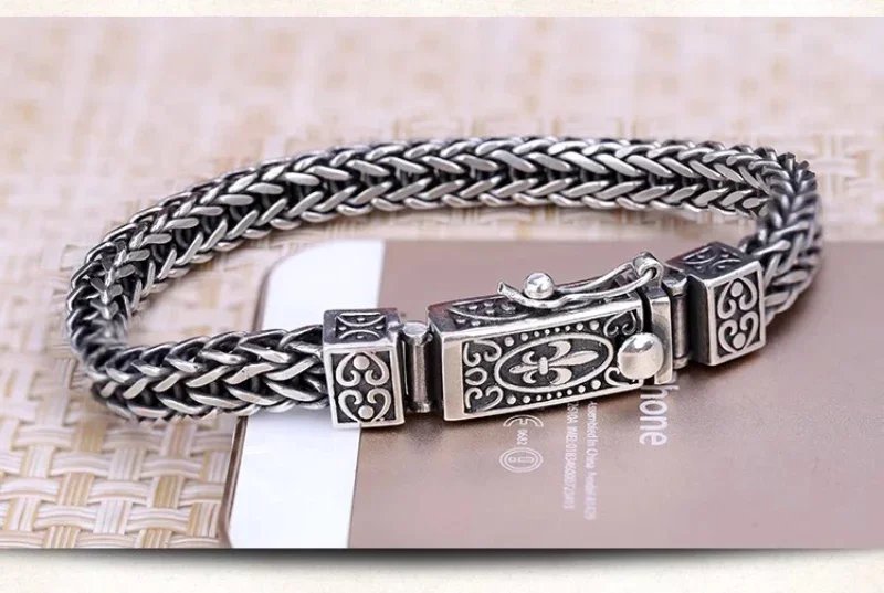 Vintage 925 Silver Dragon Bone Armband